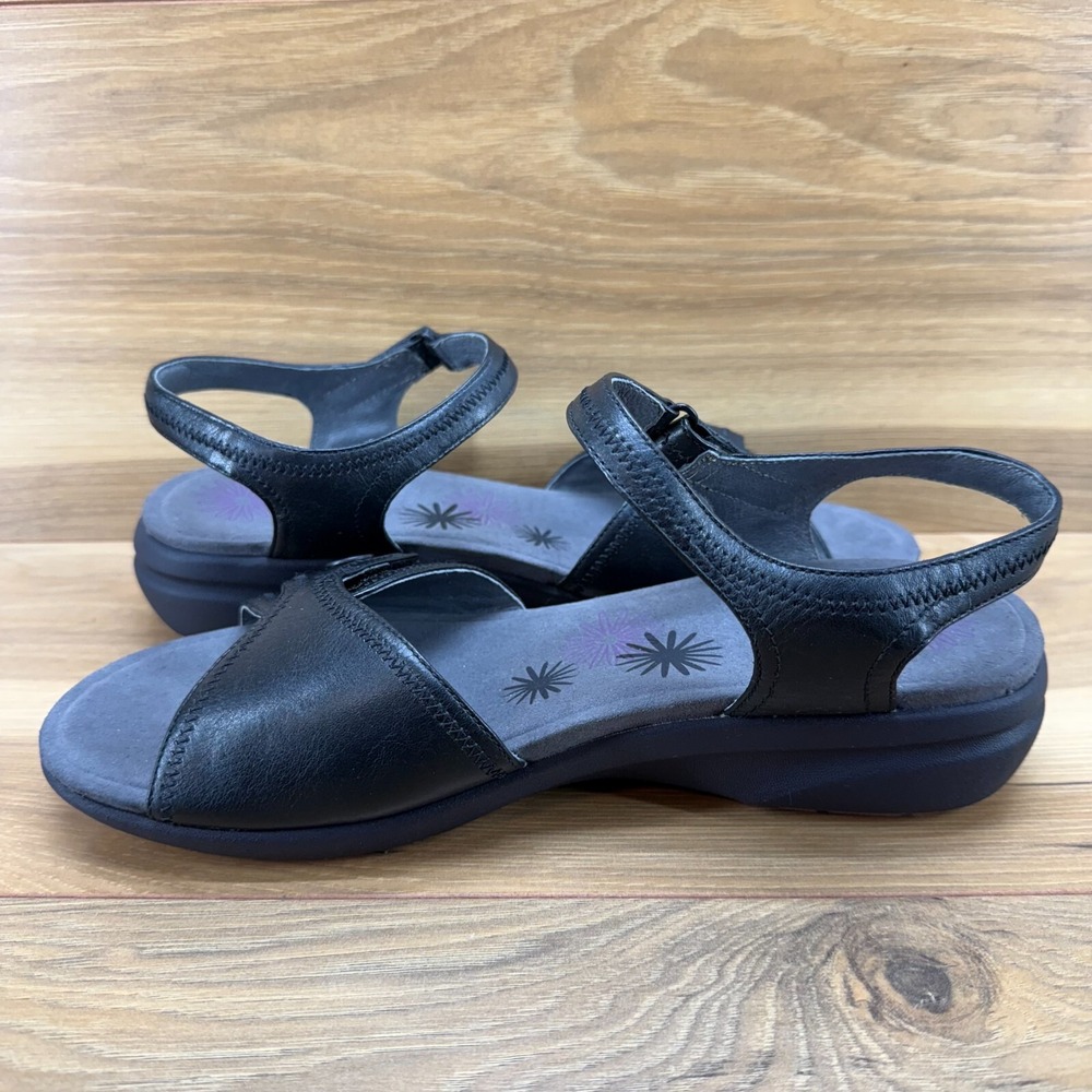 Dansko Iris Sandals 11 EU 41 Black Leather Comfort Ankle Strap Flats - Picture 6 of 12